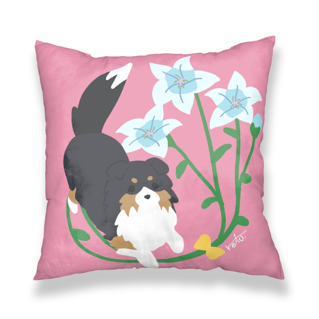 シェルティ×桔梗|クッションカバー