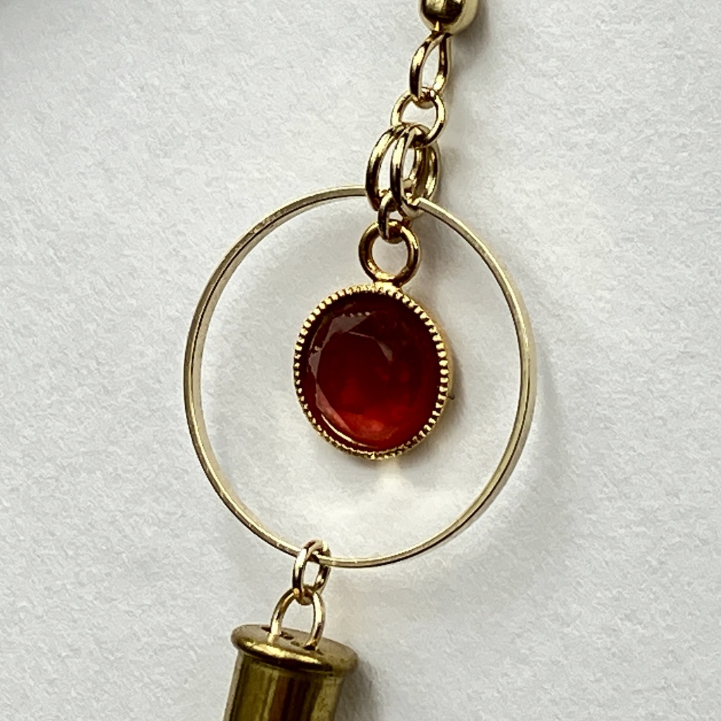 【片耳用 ピアス】レジンバレット /フープ【ブラッディレッド】