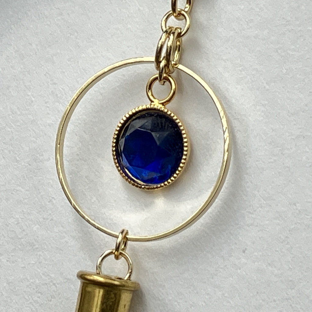 【片耳用 ピアス】レジンバレット /フープ【ロイヤルブルー】