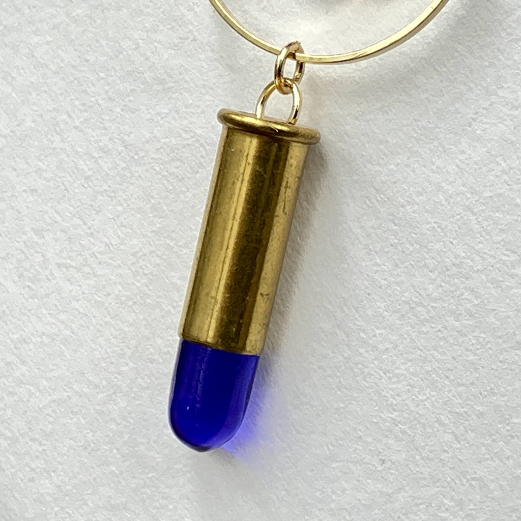 【片耳用 ピアス】レジンバレット /フープ【カイザーパープル】