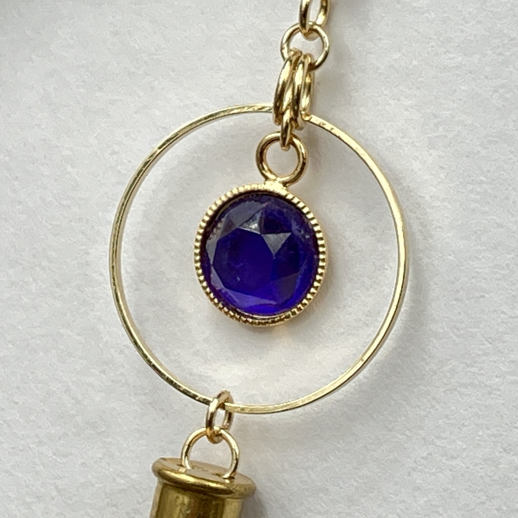 【片耳用 ピアス】レジンバレット /フープ【カイザーパープル】