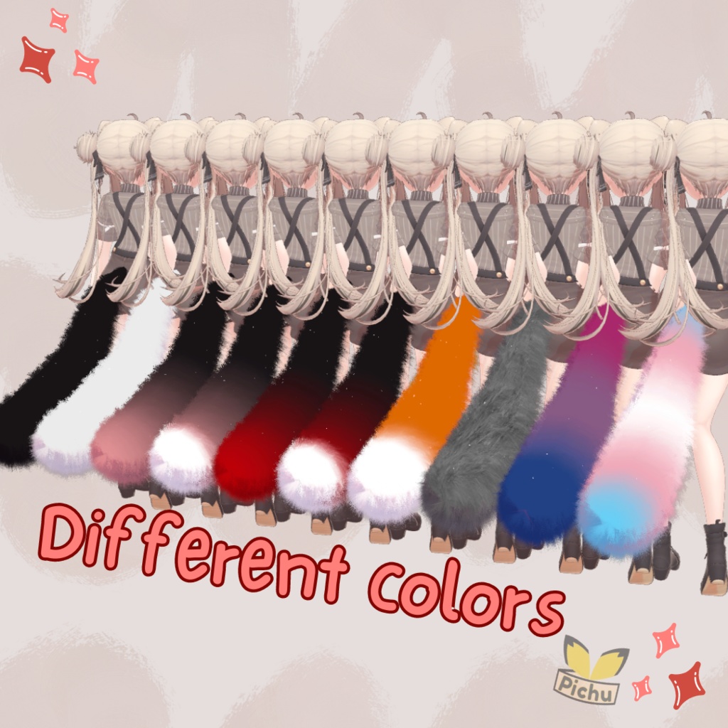 Fluffy Tail / ふわふわしっぽ (Blendshape fox and cat)