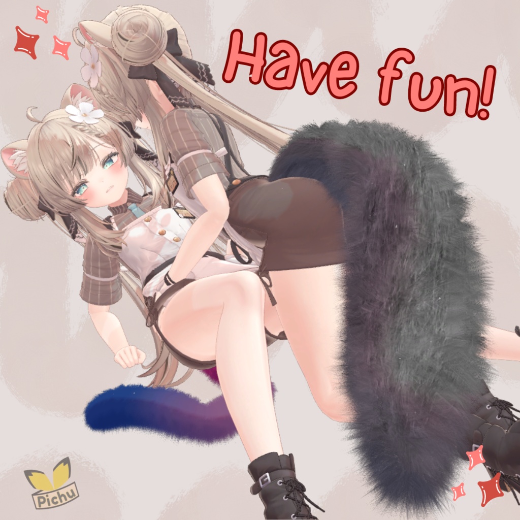 Fluffy Tail / ふわふわしっぽ (Blendshape fox and cat)