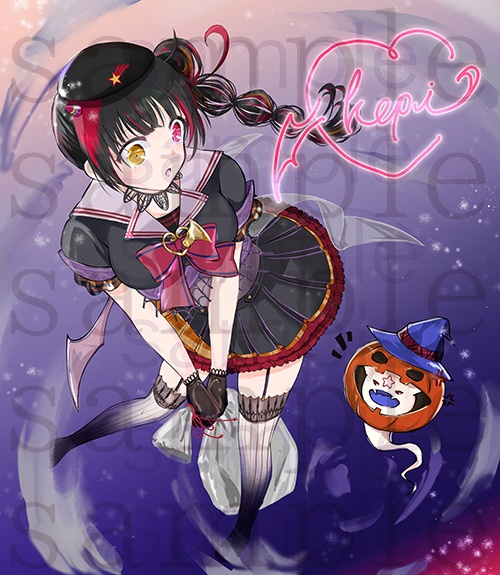 【イラストデータ販売】けぴ、空を飛ぶ(冬)