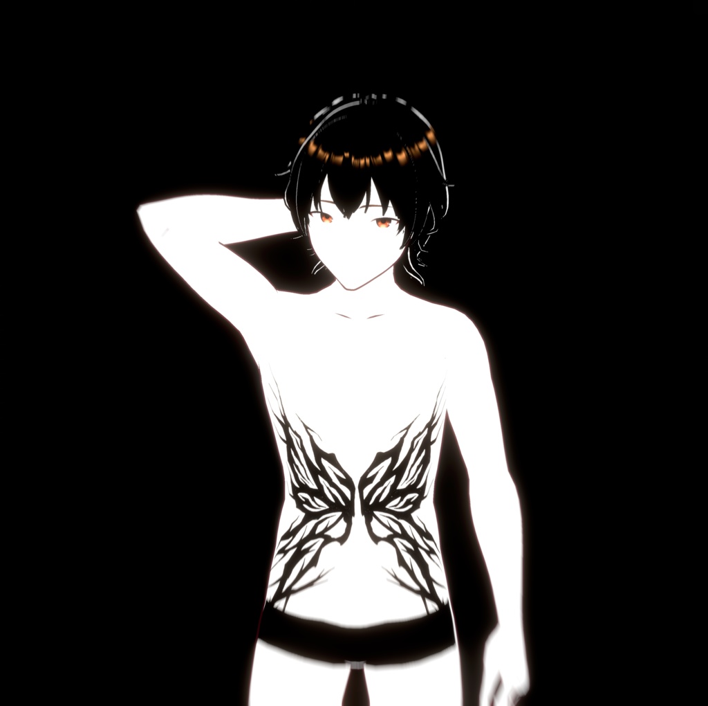 Tattoo design - 刺青 - 纹身 symmetrical wings cute tattoo pattern 