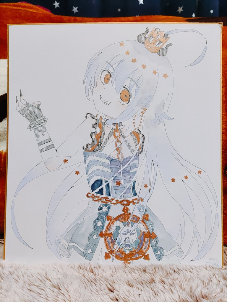 振り向き輝子ちゃん色紙【大】