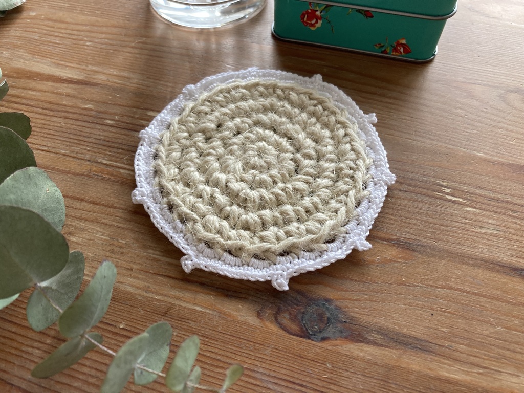 コースター(lace)white 3枚セット