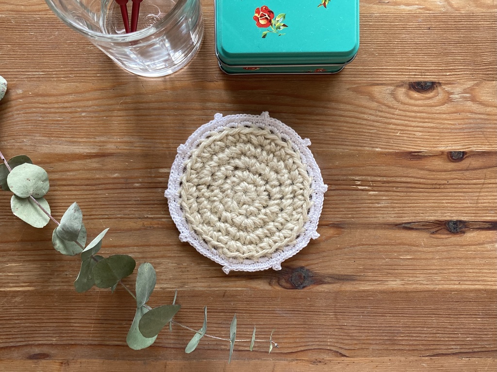 コースター(lace)white 3枚セット