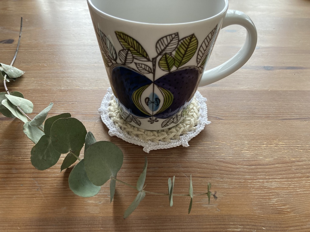 コースター(lace)white