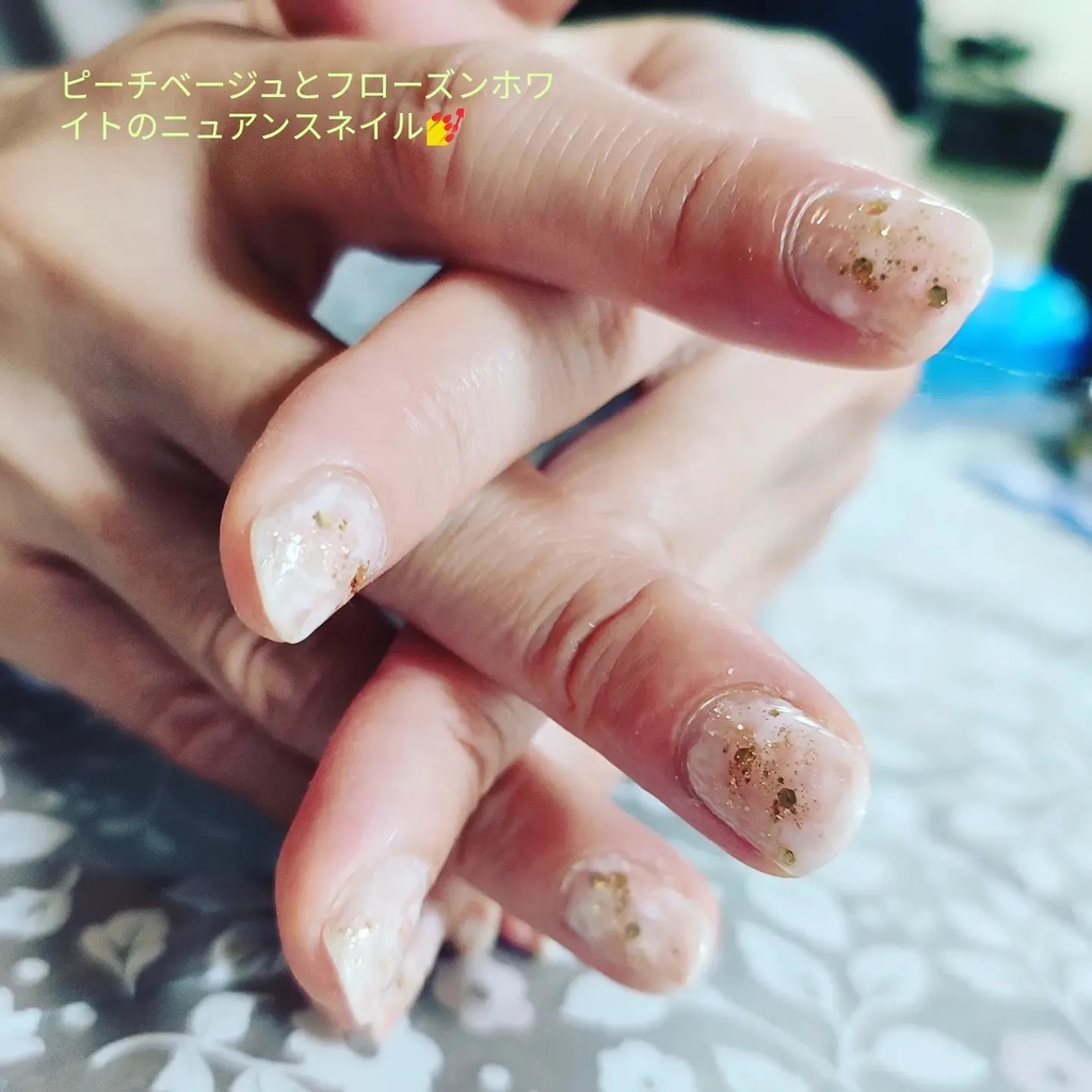 ★オーダーネイルチップ★涼し気なもやもやニュアンスネイル