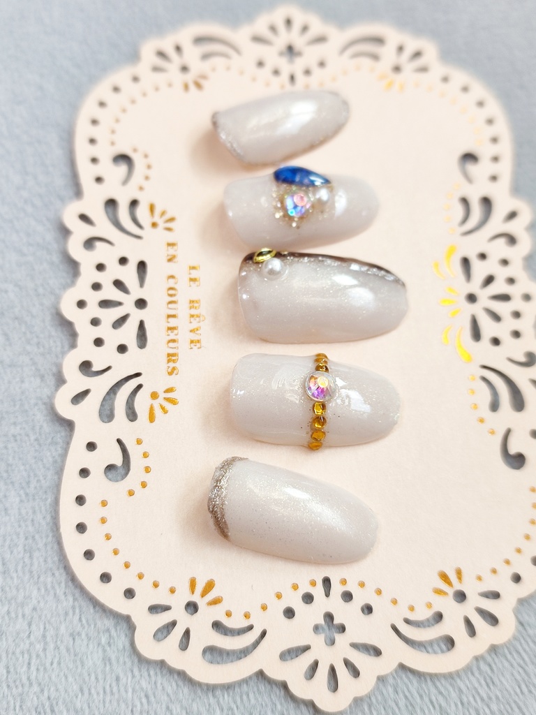 ★オーダーネイルチップ★イケメンシリーズイメージ 白の王子様イメージネイル