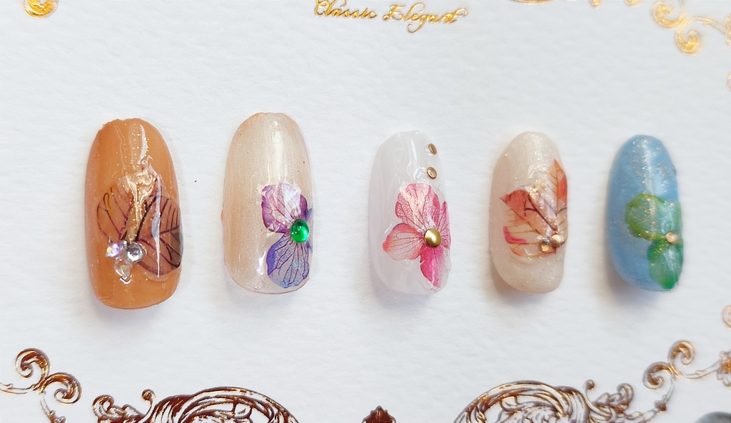 ★オーダーネイルチップ★イケメンシリーズイメージ 恋花ネイル