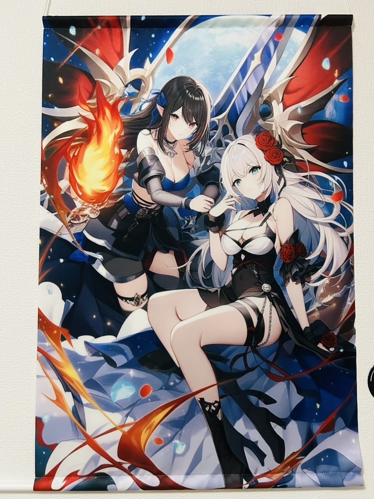 炎と剣士(B2タペストリー、AIイラスト)