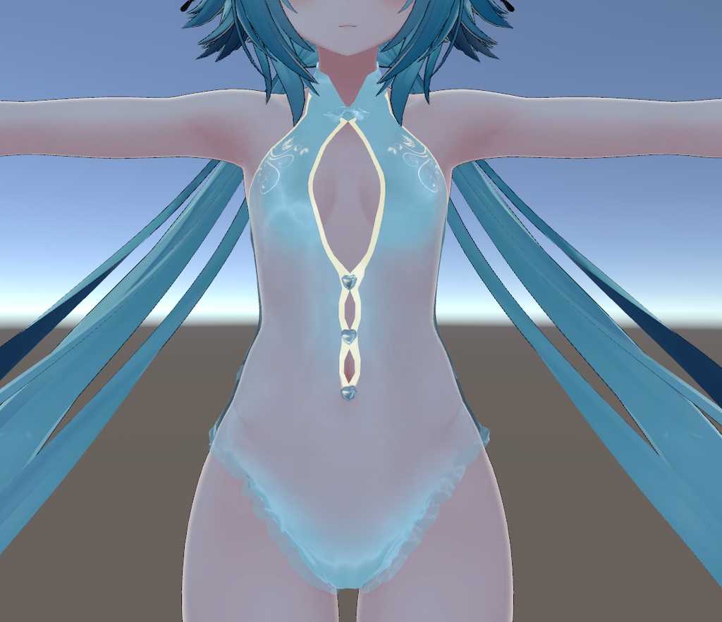 【Rindo竜胆 用衣装】シースルー水着