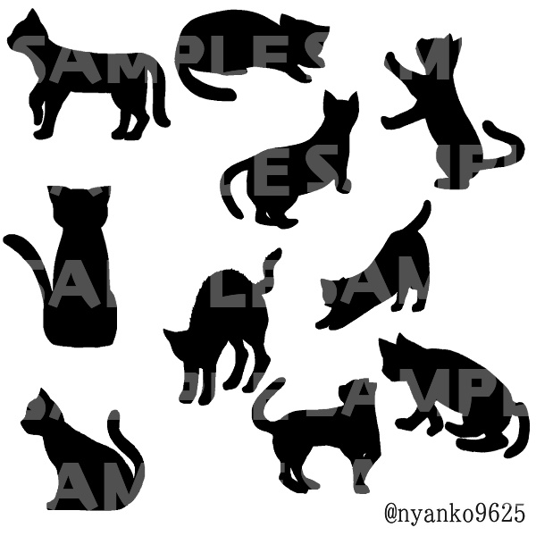 【無料お試し版有】猫と猫又のシルエット