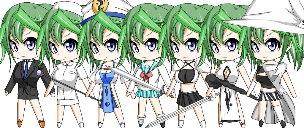 ジョブチェンジ風イラスト素材セットVol.1