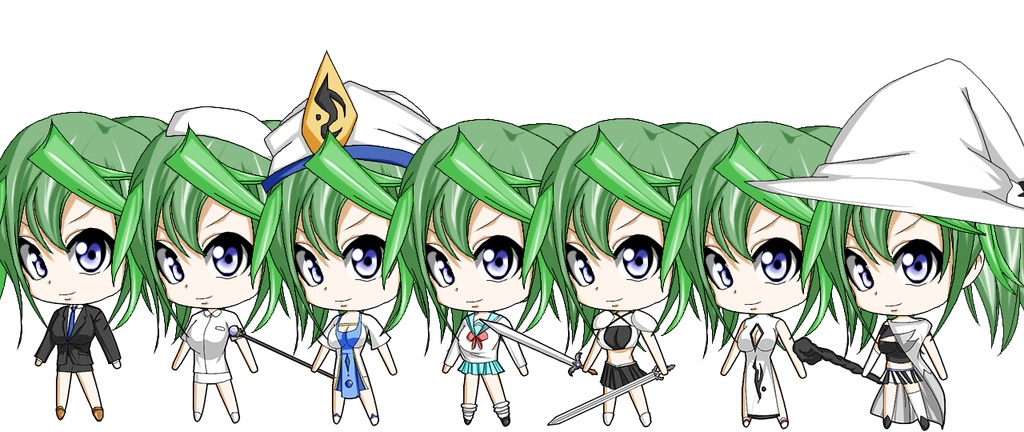 ジョブチェンジ風イラスト素材セットVol.1