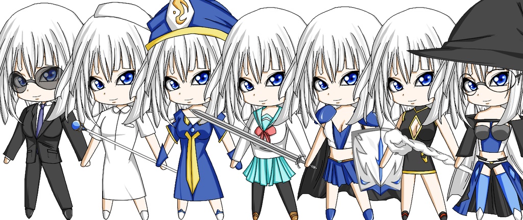 ジョブチェンジ風イラスト素材/人間:女性1