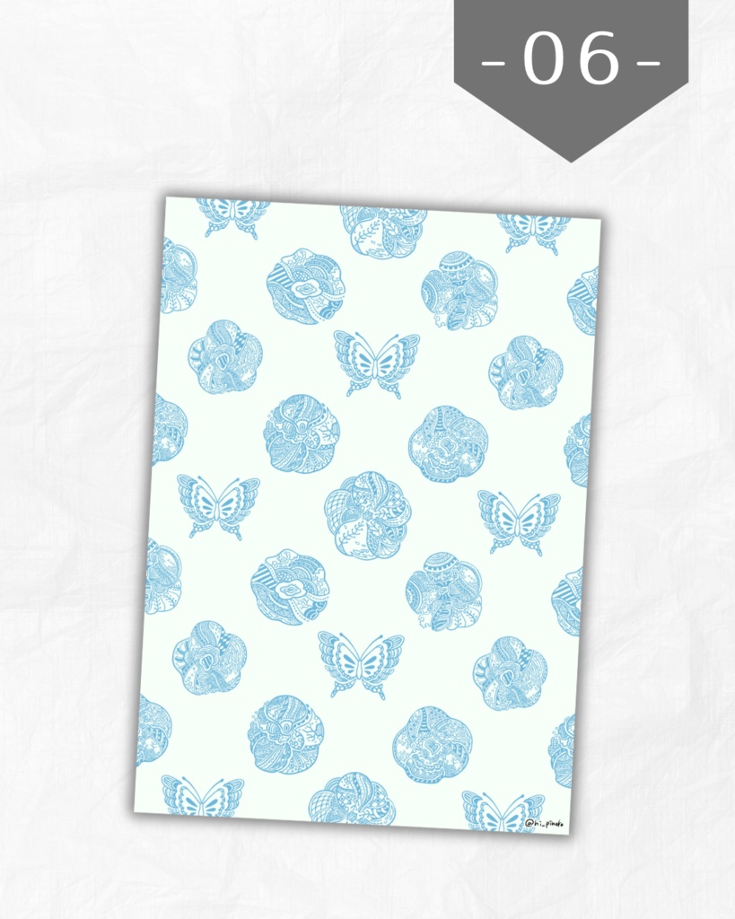 お花とちょうちょ敷き詰めました【6色セット】