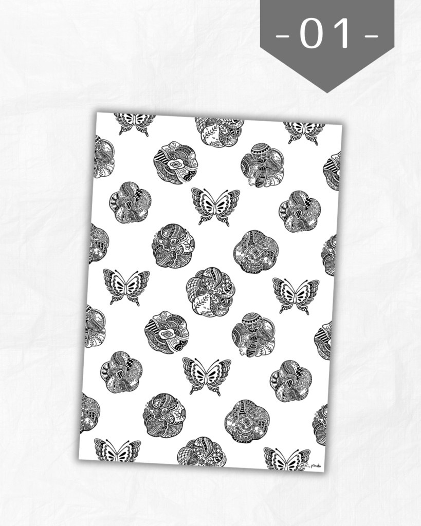 お花とちょうちょ敷き詰めました【6色セット】