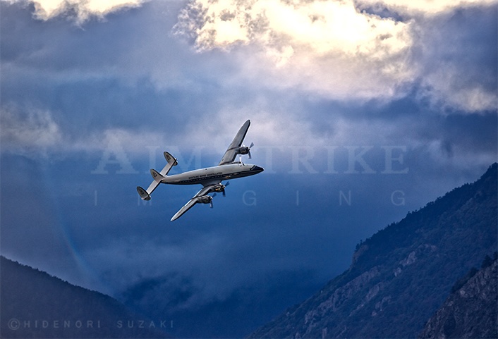 Connie flying in the valley