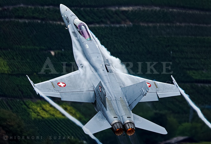 F/A-18C downhill to up climb at valley bottom