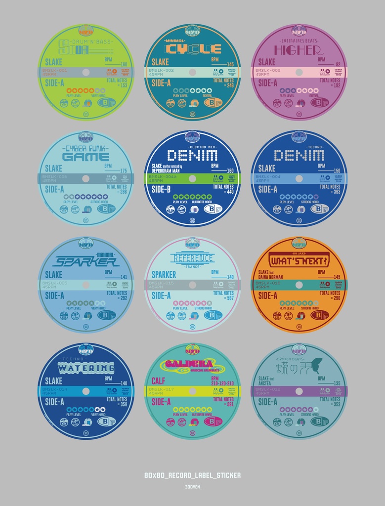 レコードレーベルステッカー