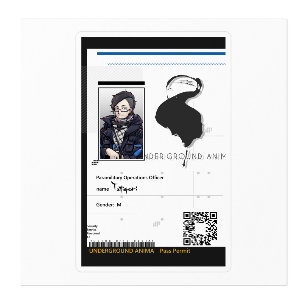 UNDERGROUND_ANIMA 社員証風ステッカー