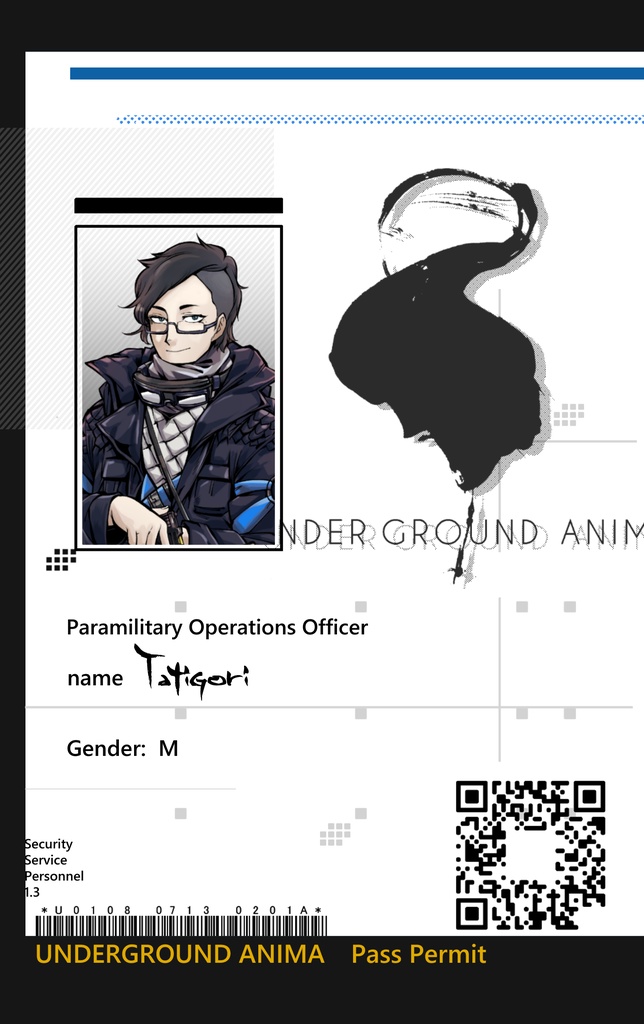 UNDERGROUND_ANIMA 社員証風ステッカー