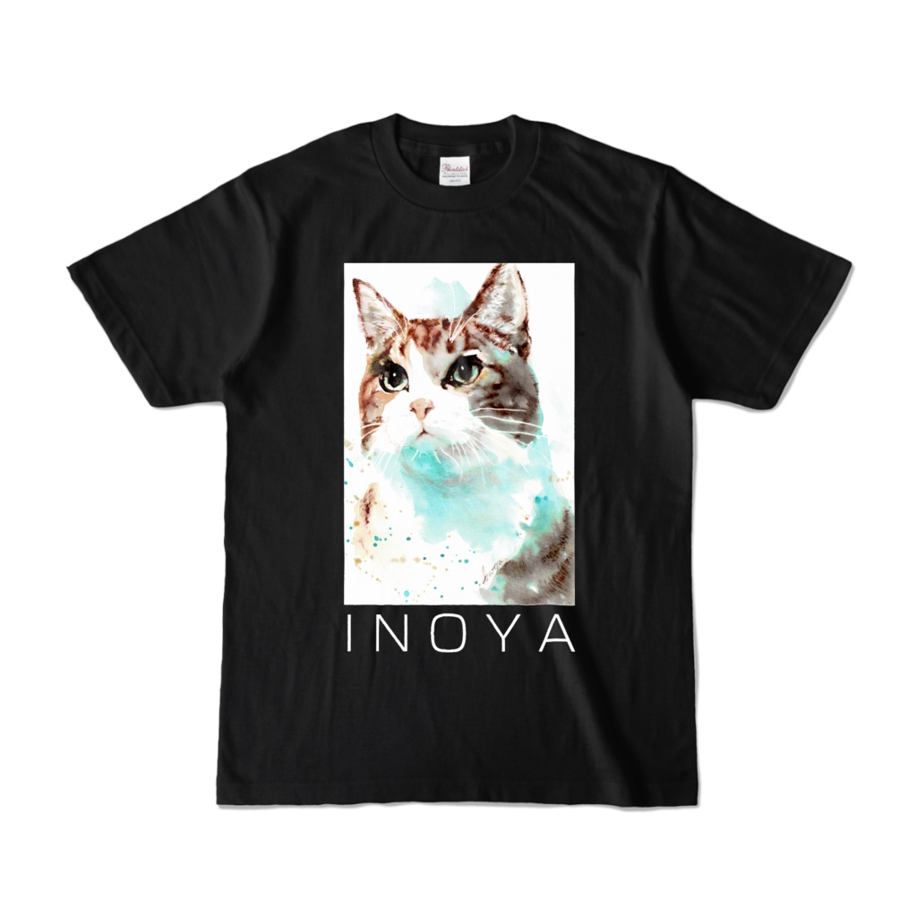 Tシャツ 猫イラストa 黒 Inoya Booth