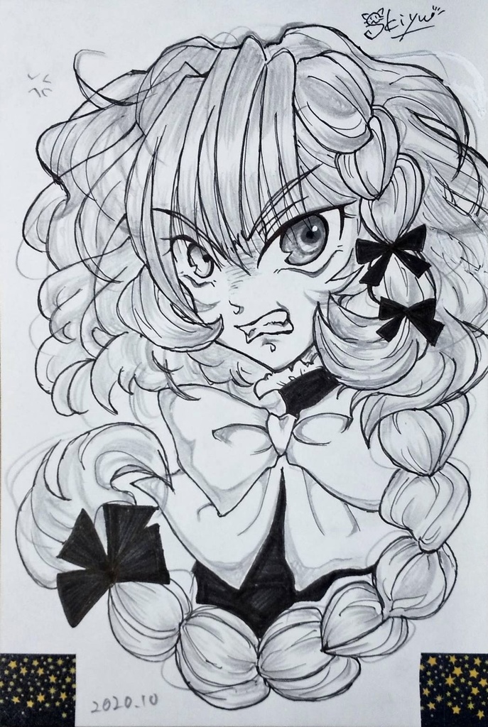 手描きオリジナルドローイング 乙女の表情 怒 Aパターン 皇キユのおみせ Booth 手描きオリジナルドローイング 乙女の表情 怒 Aパターン 皇キユのおみせ Booth
