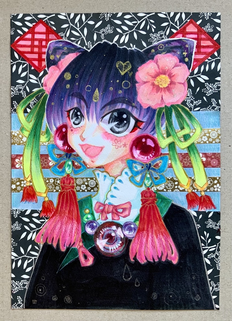 【オリジナル手描きイラスト】「極彩色チャイナ」