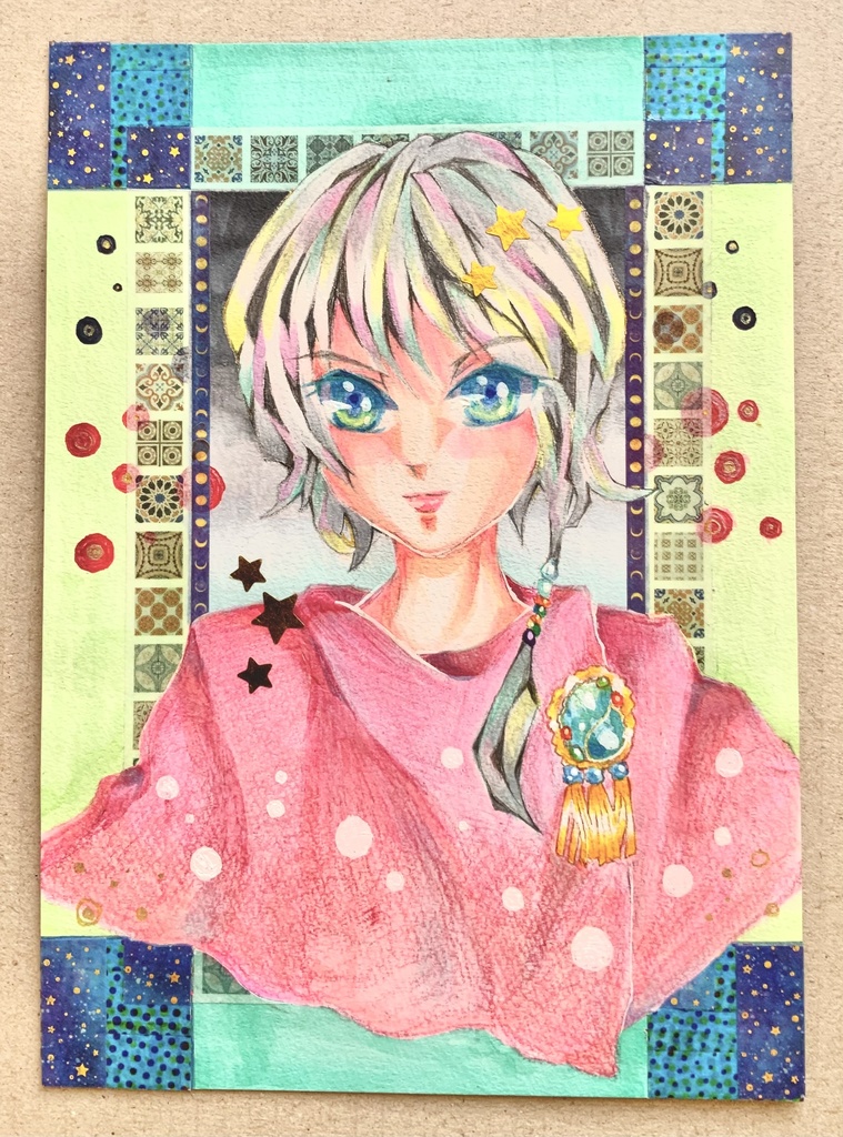 【オリジナル手描きイラスト】「異国の旅人」