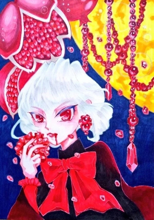 【オリジナル手描きイラスト】「赤を喰らう」