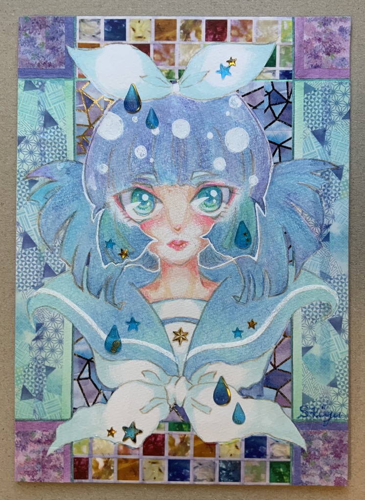 【オリジナル手描きイラスト】「紫陽花乙女」
