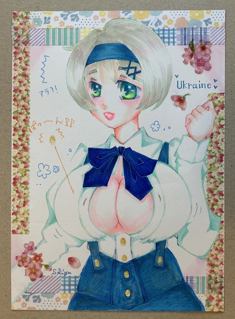 【二次創作アナログイラスト原画】ウクライナさん/ヘタリア