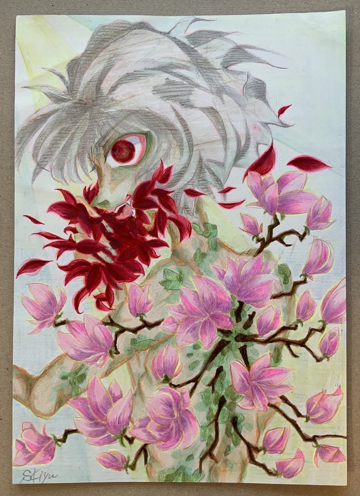 【オリジナルアナログイラスト】「妄想都市伝説-花食症患者stage3-」