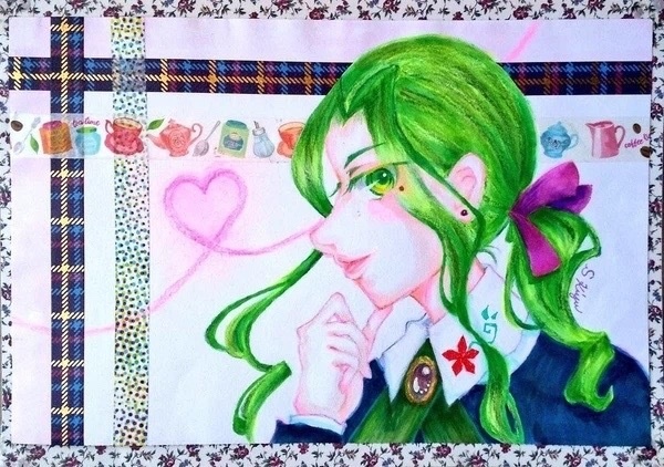 【オリジナルアナログイラスト】「緑のお姉様」