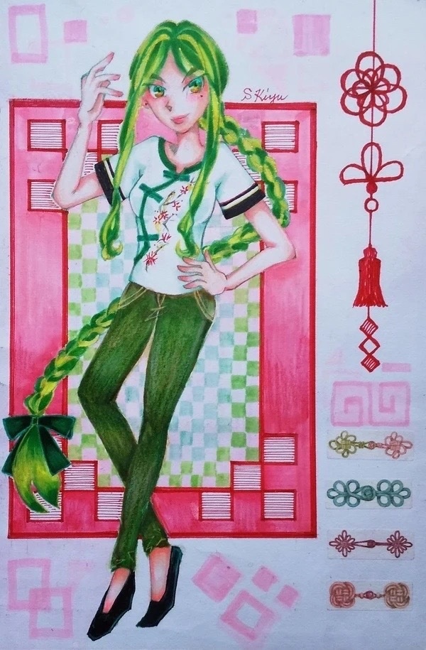 【オリジナルアナログイラスト】「チャイナ気分☆姉」