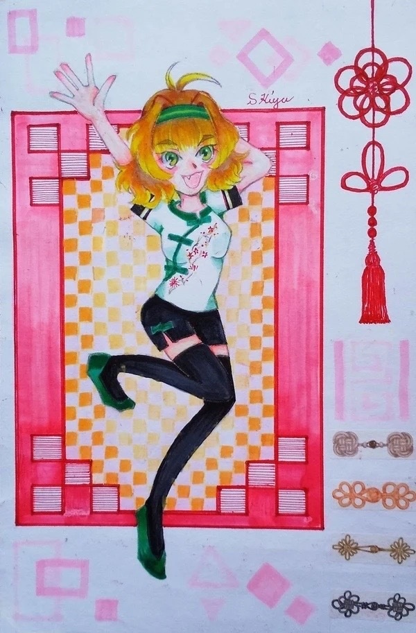 【オリジナルアナログイラスト】「チャイナ気分☆妹」