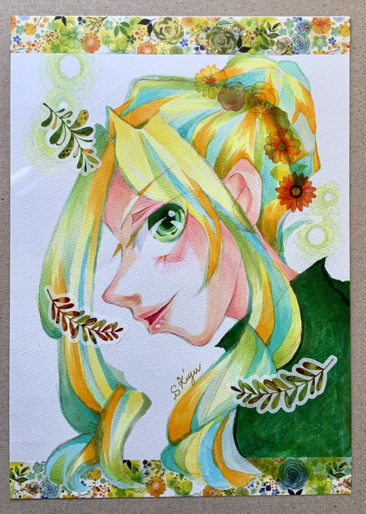 【オリジナルアナログイラスト】習作・緑