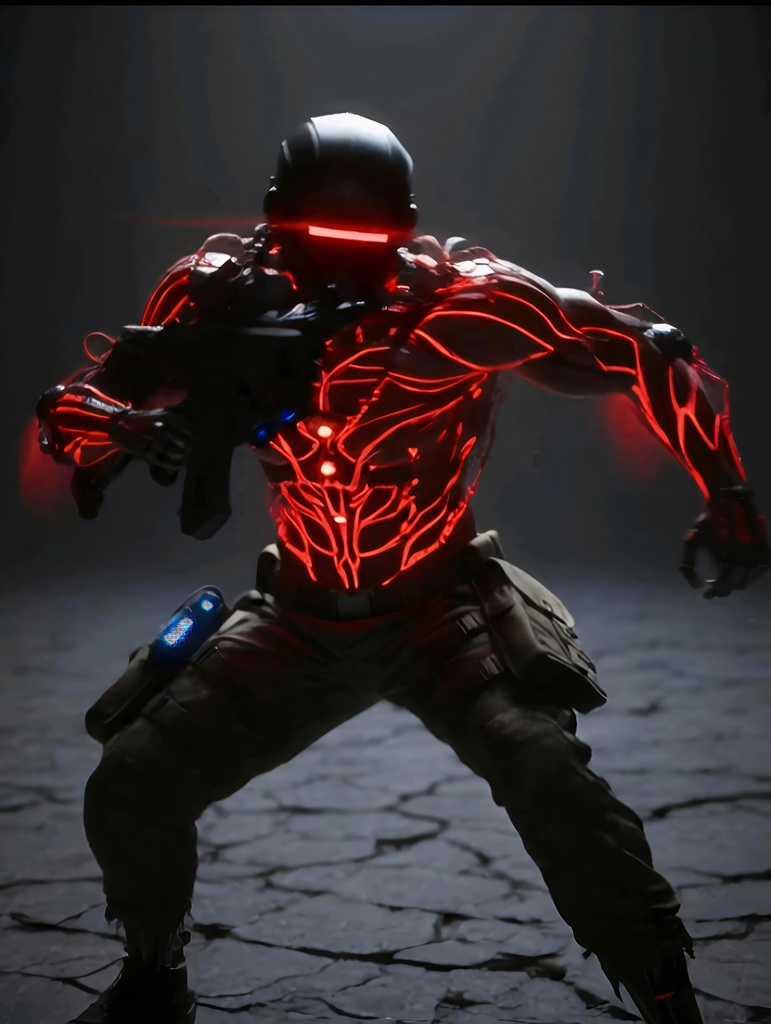 サイバーパンク兵士 3Dモデル ゲーム・VR制作用 高解像度