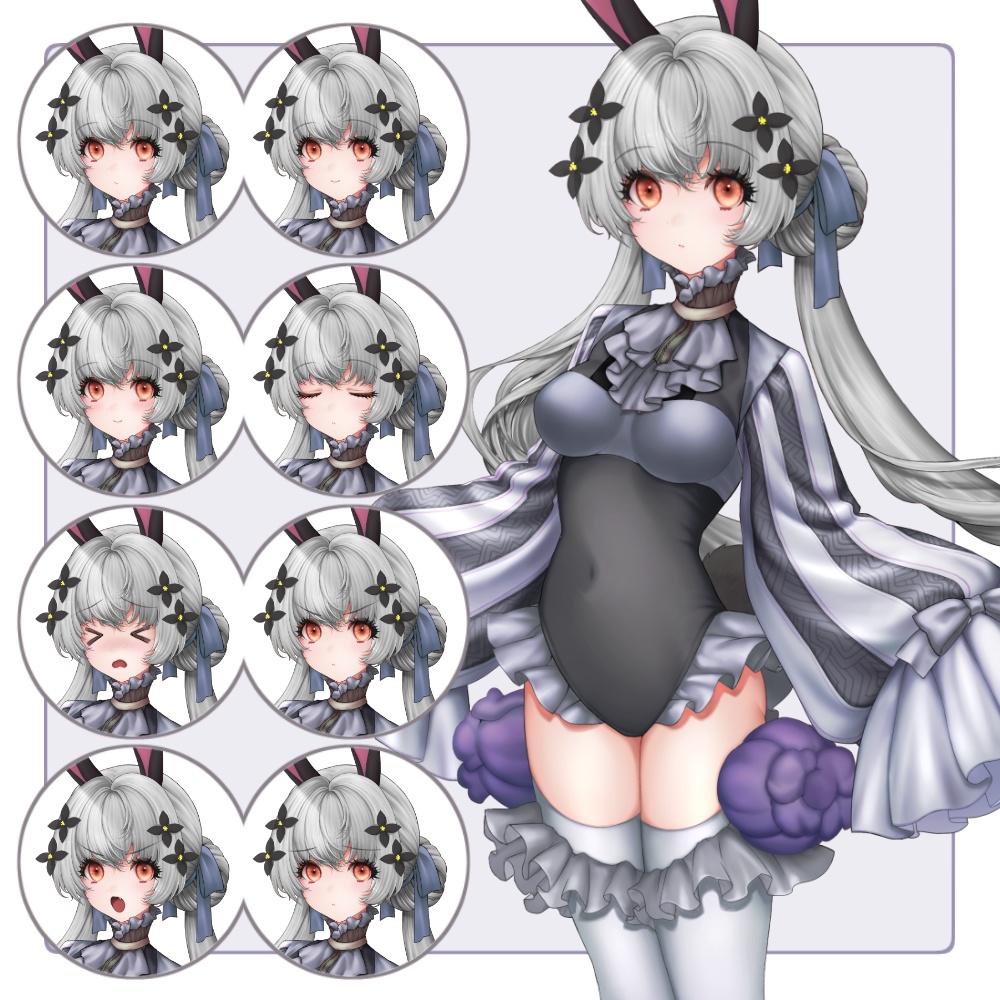 立ち絵素材/うさみみの花少女