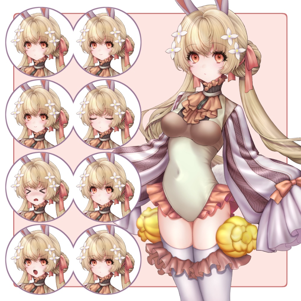 立ち絵素材/うさみみの花少女