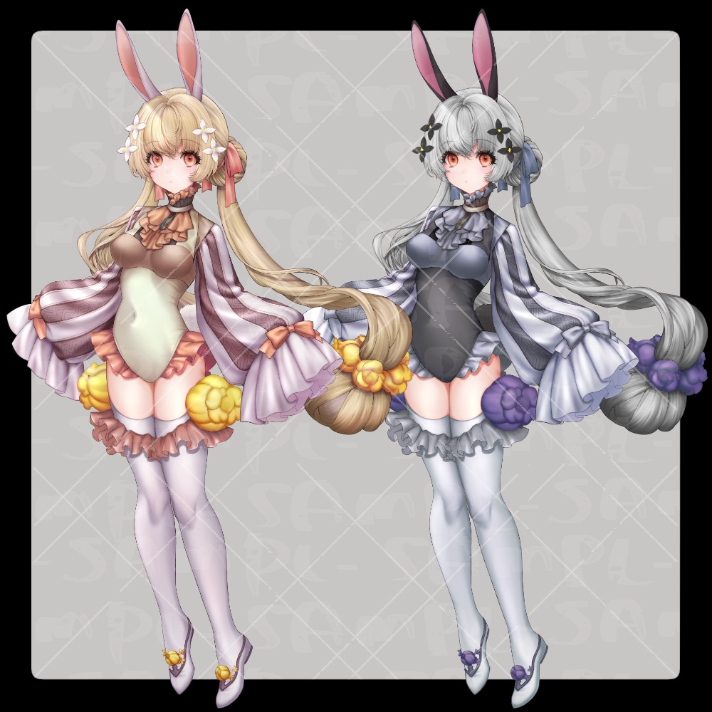 立ち絵素材/うさみみの花少女