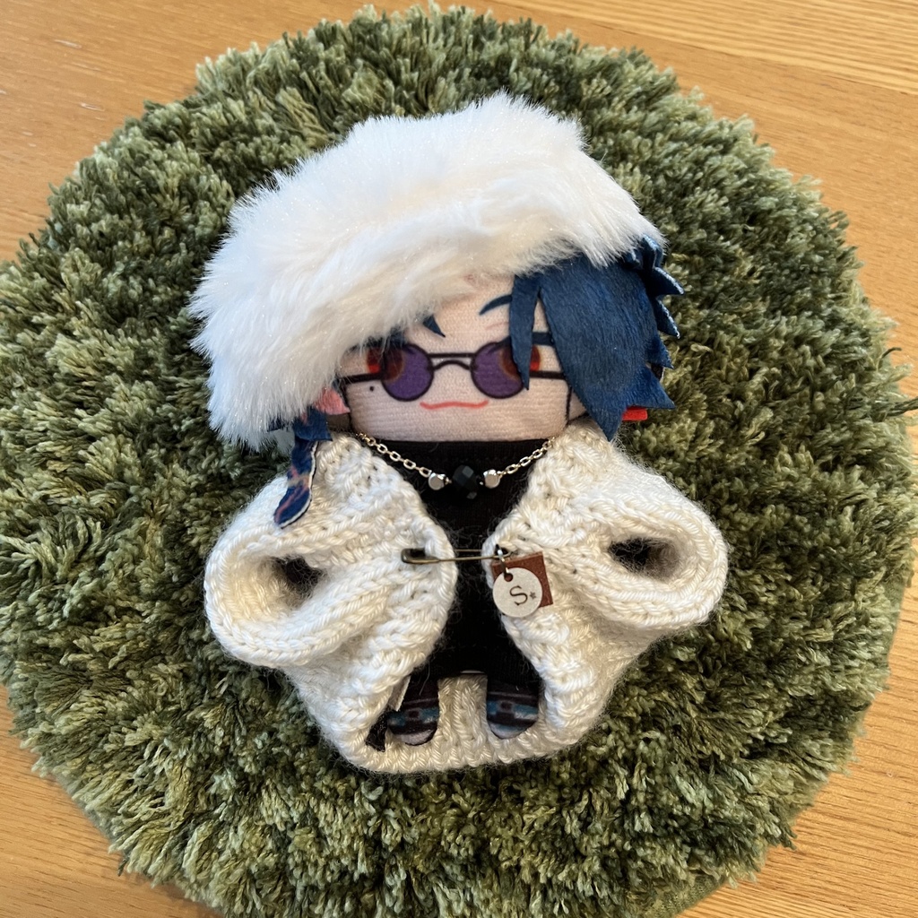 ドルマン カーディガン【ホワイト・チョコレート】16cm にじぬい用 ぬい服 サマーニット