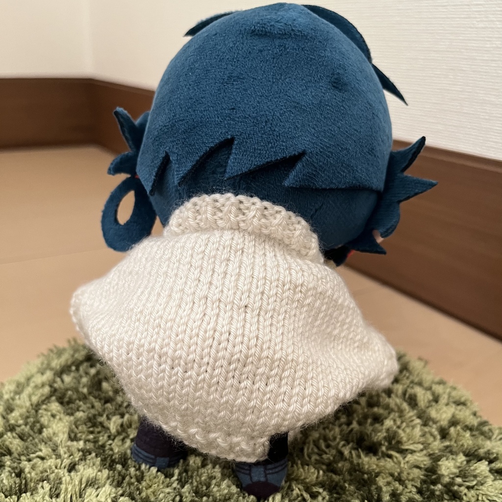 ドルマン カーディガン【ホワイト・チョコレート】16cm にじぬい用 ぬい服 サマーニット