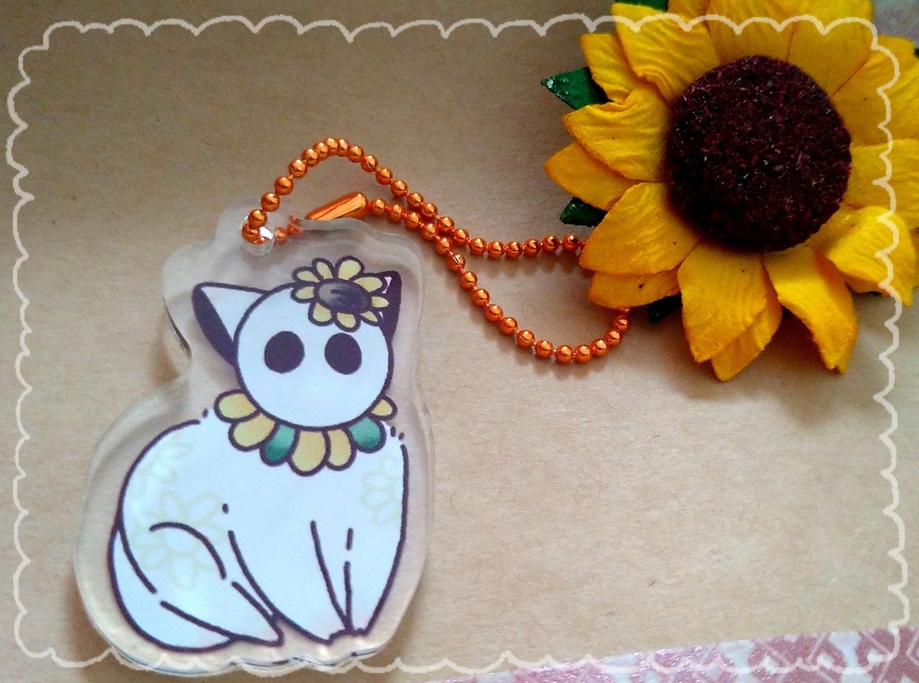 ねこりぱアクリルストラップひまわり