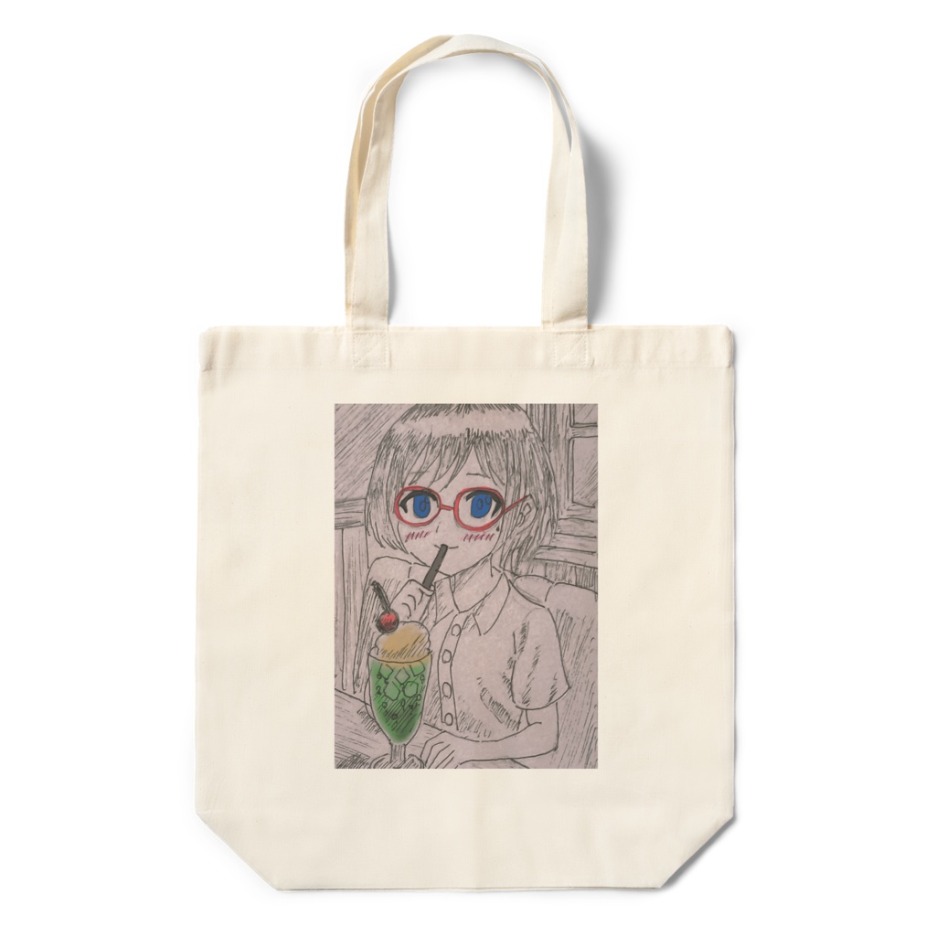 クリームソーダと眼鏡女子 エコバッグ