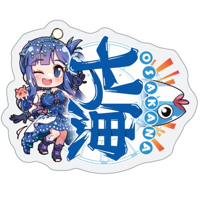 『七海⇔お魚』回せるアンビグラムバッジ